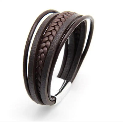 Colossus Brown Leather Bracelet